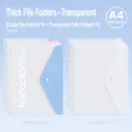 Verstärkter transparenter A4 Ringordner Set, 3-Loch Loseblatt Ordner für Dokumente und Prüfungen. - 4 Transparente + 4 Farbige Datei-Taschen / Transparent Gemischte Farben