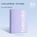 Truecolor A4 Ringbuch Ordner Lila Loses Blatt Dokumentenorganisator mit Gummiband - 3-Loch-Ringbuch / Lila