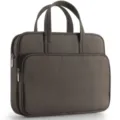 Dunkelgraue Business Laptoptasche für Damen und Herren, wasserdichte Aktenmappe mit Vordertasche. - Mocha Braun