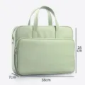Large capacity multi-layer student file handbag canvas green document storage bag 38x28cm - Mint Green