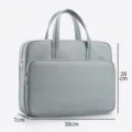Grey multi-layer waterproof document bag large capacity business briefcase with handle storage bag - Premium Grey
