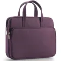 Waterproof purple laptop briefcase for business, stylish handbag with multi compartments. - Grape Purple