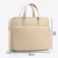 Segeltuch Laptop Dokumentenhandtasche große Kapazität mehrschichtige Schultasche - Beige Aprikose