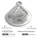 Ciondolo a forma di conchiglia in smalto bianco e argento con dimensioni del prodotto - Pendente Conchiglia (PJ93870SA)