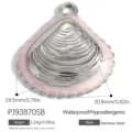 Pendaglio a conchiglia in acciaio inossidabile con smalto rosa e dettagli tecnici - Pendente Conchiglia (PJ93870SB)