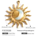 Pendente sole e luna in acciaio inossidabile impermeabile per creazione gioielli fai-da-te. - Pendente Sole e Luna (PJ93958B)