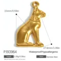 Pendente a forma di gatto egiziano in acciaio inossidabile dorato per gioielli DIY - Pendente a Forma di Dio Gatto Egiziano (PJ93964)