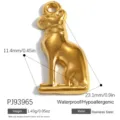 Ciondolo gatto egiziano in acciaio inossidabile dorato con specifiche di dimensioni e peso - Pendente Gatto Egiziano (PJ93965)