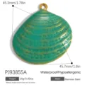 Large green enamel shell pendant made of stainless steel with waterproof features - Green Shell (PJ93855A)
