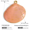 Pink shell charm pendant in gold plated stainless steel for DIY necklace making - Pink Shell (PJ93855B)