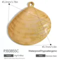 Golden stainless steel shell pendant charm for necklace with size specifications - Gold Shell (PJ93855C)