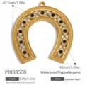Gold plated stainless steel horseshoe evil eye pendant for DIY necklace jewelry making - Multicolor Evil Eye Horseshoe (PJ93856B)