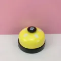 Yellow metal pet training bell with cute paw print details, perfect desk push bell for cats. - Yellow Cat Paw