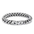 Classic polished stainless steel dragon bone Franco chain bracelet with jewelry clasp - 23cm*1cm / Steel