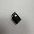 Black stainless steel magnetic clasp for jewelry making, close-up view - Black Smooth