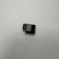 Close-up of black stainless steel magnetic flat clasp for leather cord jewelry diy - Black Square Matte