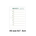 Mini A9 recharge de planificateur hebdomadaire à 3 trous papier carnet pages recharge - A9 Agenda Hebdomadaire