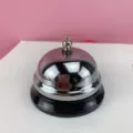 Timbre de escritorio de metal timbre de servicio para restaurante aula juego respuesta entrenamiento. - Plateado 6.5cm