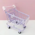Mini carrito de compras de metal juguete morado y rosa decoracion de supermercado - Púrpura malvavisco