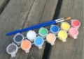 3ml strip acrylic paint set with paintbrushes for children plaster figures DIY painting - 16.5cm / 12 Colors Acrylic Paints with 2 Brushes
