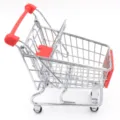 Mini metal shopping cart desktop organizer creative tableware storage utility cart model - Red