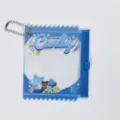 Transparent PVC candy shape badge storage bag ita bag with ball chain and zipper closure. - Bear Blue