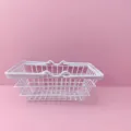 White metal mini storage basket, desktop organizer for stationery, hair ties and jewelry props. - Small (15x10.5x6cm) / White