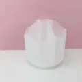 Organizador de escritorio giratorio transparente de 360 grados portalápices caja - Blanco Esmerilado