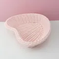 Panier de rangement tissé en plastique rose en forme de cœur organisateur de bureau déco. - Cœur / 24x22x6cm / Rose