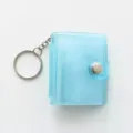 Mini porte-clés album photo bleu pailleté, pendentif mini livre photo PVC transparent. - 2 Pouces Paillettes Bleues