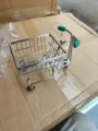 Mini metal tricycle shopping cart desktop storage organizer cute iron art display model for desk decor - Silver Tricycles