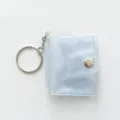 Mini Porte-clés Album Photo Pailleté, Pendentif Transparent Bleu Clair Porte-cartes - Paillettes transparentes 2 pouces