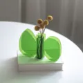 Florero de mariposa de acrílico verde decoración de mesa arreglo floral estético para el hogar - Jarrón de hojas verdes en oferta