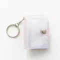 Mini porte-clés album photo transparent à paillettes pochette de rangement miniature - Paillettes roses 2 pouces