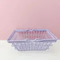 Pink iron wire storage basket detail view, perfect for snacks, picnic or home organization. - Small (15x10.5x6cm) / Purple