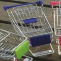 Mini winkelwagen supermarkt trolley metaal desktop organizer opbergmand voor SKU vari - Donkerblauw