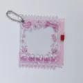 Porta tarjetas transparente PVC forma caramelo bolso ita rosa lindo almacenamiento de pines - Rosa