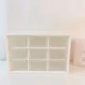 Caja de almacenamiento de escritorio de 9 cajones, organizador de plástico transparente. - Almacenamiento de 9 compartimentos (Blanco)