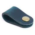Organisateur de câble en cuir véritable, clip attache cordon vert foncé pour écouteurs. - Crazy horse bleuâtre