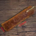 Vintage geprägte Echtleder Stifthülle handgefertigte Schutztasche für Füllfederhalter 170x45mm - 45x170mm / Braun