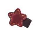 Clip segnalibro magnetica stella in pelle portapenna, accessorio agenda artigianale bordeaux - Rosso Vino Crazy Horse