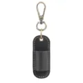Custodia portapenne in pelle nera portatile supporto singolo con gancio metallico - Nero Crazy Horse