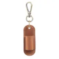 Astuccio in vera pelle per penna portatile protettore con gancio portachiavi metallico resistente - Marrone Crazy Horse
