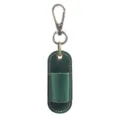 Astuccio in pelle verde portachiavi portapenne portatile singolo con gancio metallico - Verde Scuro Crazy Horse