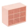 Caja de almacenamiento de escritorio rosa con 9 rejillas y cajones transparentes ideal. - 9 cuadrículas - rosa anaranjado