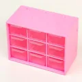 Caja organizadora de escritorio rosa con 9 compartimentos y cajones para objetos pequeños. - 9 cuadrículas - rosa melocotón