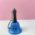 Mini llavero campana de metal novedad amor anillo colgante azul bolso bonito genial - Llaveros de cascabel azul love
