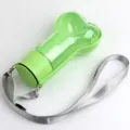 Bouteille d'eau portable pour chien forme d'os distributeur voyage avec sangle grise - Gourde Portable Os / Vert