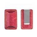 Roter geprägter Leder-Stifthalter mit Edelstahl-Clip für Notizbuch und Tagebuchschlaufe. - Einzelstiel-Stil / Rot