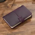 Cuaderno de viaje de cuero hecho a mano diario vintage morado oscuro para escribir notas - Púrpura